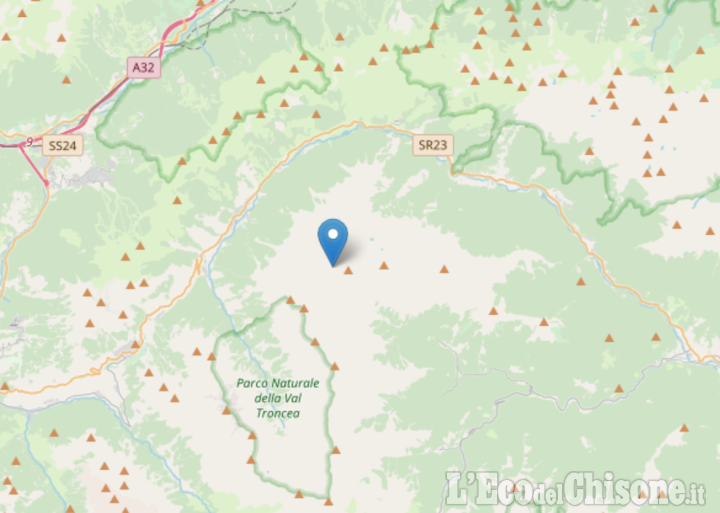 Scossa di terremoto di magnitudo 1.7 a Pragelato, in alta Val Chisone