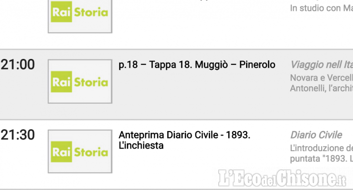 Su Rai Storia la puntata dedicata a Pinerolo del &quot;Viaggio nell&#039;Italia del Giro&quot;
