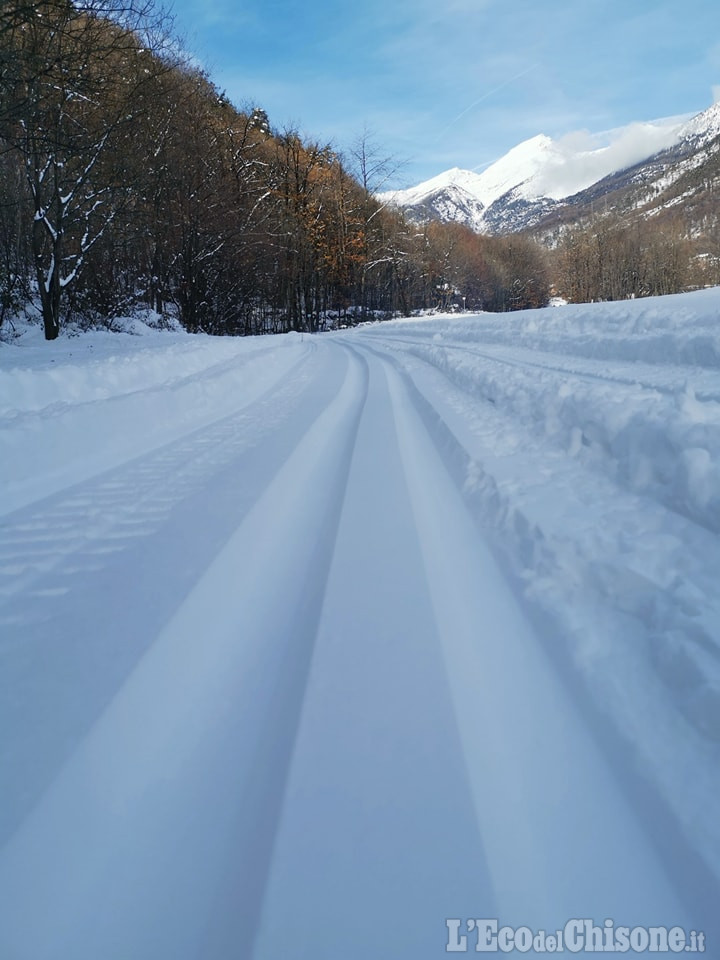 Roure: aperta la prima pista per lo sci di fondo, in preparazione la seconda