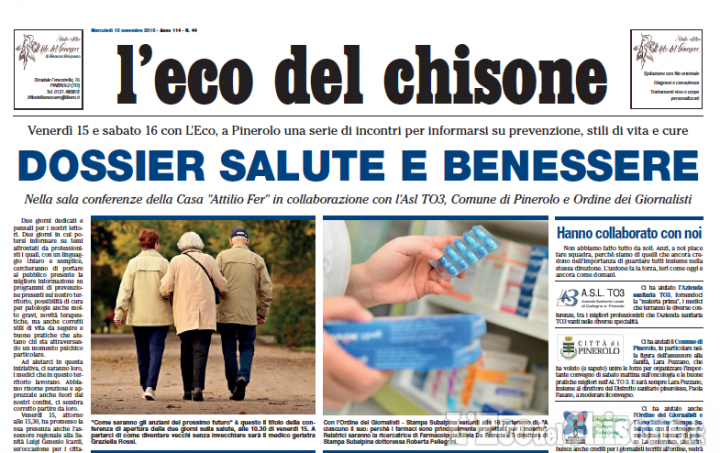 Dossier Salute e Benessere con L&#039;Eco a Pinerolo venerdì 15 e sabato 16