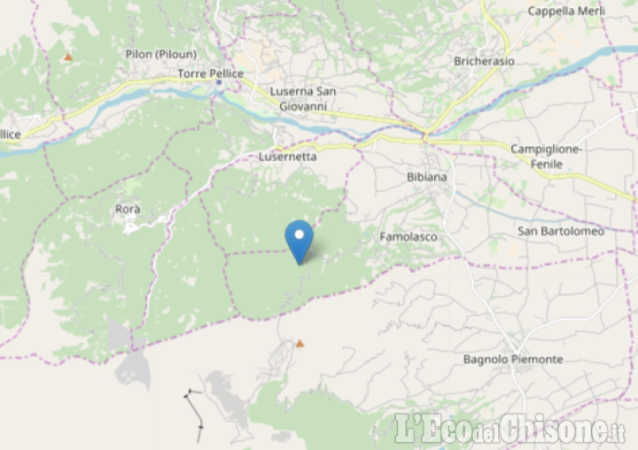 Scossa di terremoto di magnitudo 3.0 tra Bibiana e Lusernetta