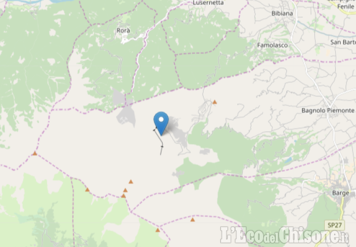Lieve scossa di terremoto tra Bagnolo Piemonte e Rorà