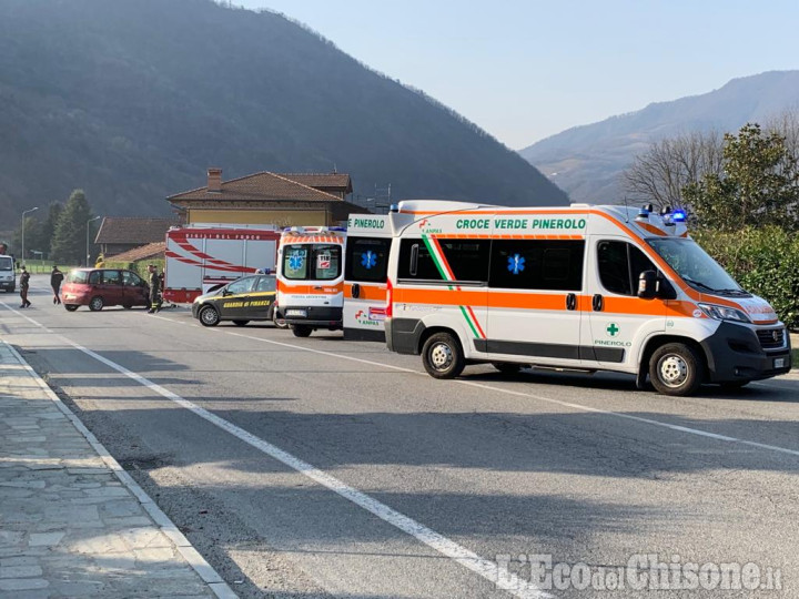 Scontro frontale a Villar Perosa: tre feriti, nessuno in gravissime condizioni