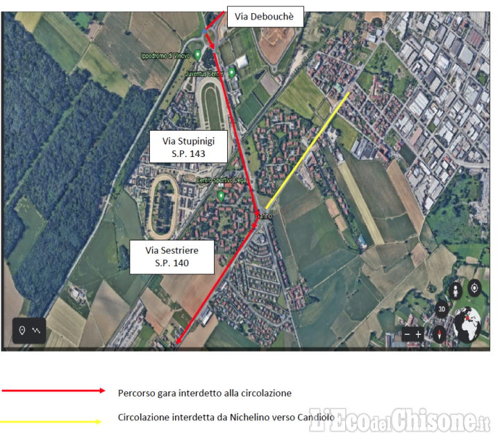 Giro d'Italia: le modifiche alla viabilità a Vinovo, Candiolo e Castagnole