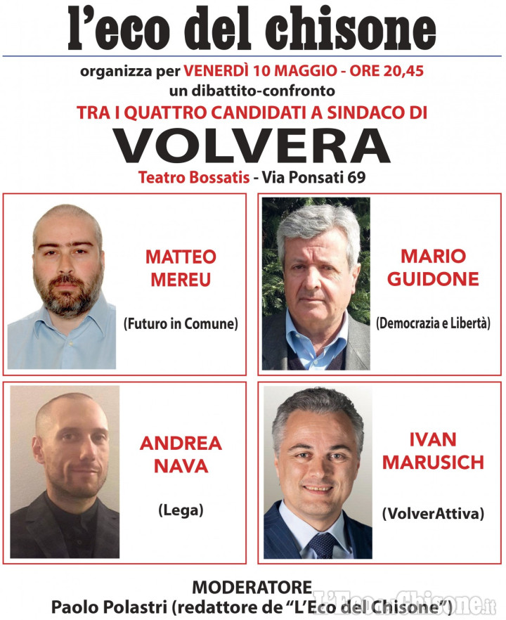 Volvera: stasera al teatro Bossatis il &quot;faccia a faccia&quot; tra i candidati sindaci