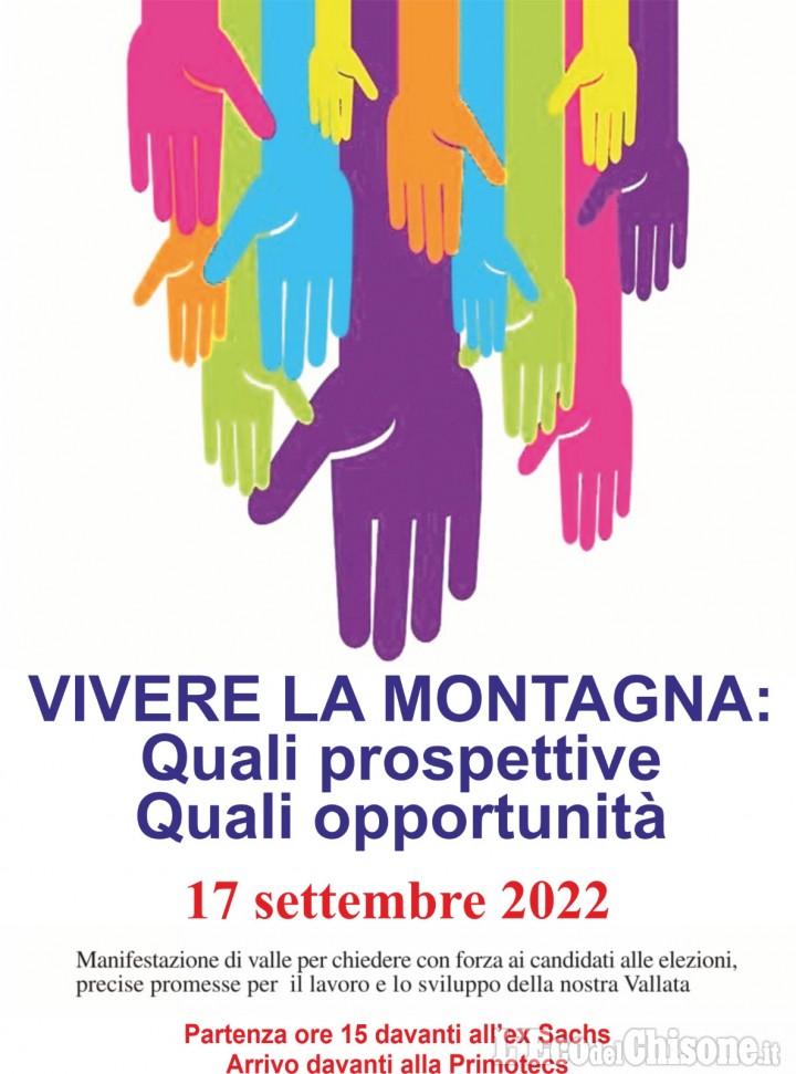 "Vivere la montagna": il corteo sabato 17 settembre a Villar Perosa con le richieste dei territori ai candidati