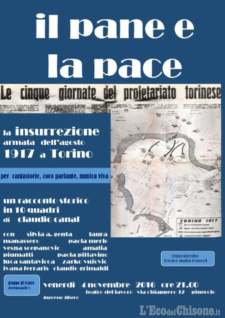 Pinerolo: questa sera &quot;Il pane e la pace&quot; al Teatro del Lavoro