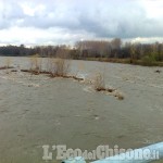 Alluvione: il Chisone, tra Garzigliana e Macello