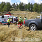 Giovane infortunato in alpeggio, soccorso e portato in elicottero al Cto