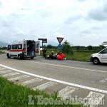 Pinerolo: cade nella rotonda della Porporata, ferito motociclista