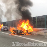 Piscina: auto in fiamme dopo l’urto, padre e figlia morti sulla Torino-Pinerolo