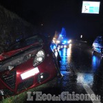 Bricherasio: auto fuori strada al ponte di Bibiana, ferito il conducente