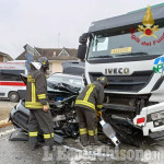 Casalgrasso: scontro tra auto e camion in via Saluzzo