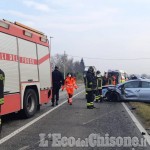 Scontro fra auto sulla Provinciale tra Candiolo e None, due i feriti