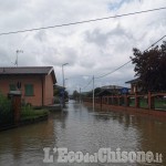 Nubifragio a Cardè: strade e case allagate