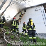 Angrogna: fiamme in una casa di borgata Roccia, Vigili del fuoco in azione