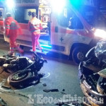 Pinerolo: auto contro moto, biker ferito in corso Torino