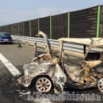 Piscina: Mini in fiamme sulla Torino-Pinerolo, distrutta una famiglia di Orbassano