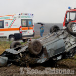 Auto si ribalta tra Cercenasco e Virle, illesa la conducente