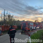 Pinerolo: incendio in un orto in Strada Vecchia di Piscina, viabilità momentaneamente bloccata. 