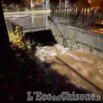 Forti piogge: intasato il canale a Luserna San Giovanni