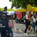 Troupe tv questa mattina al mercato di Pinerolo