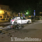 Pinerolo: auto contro moto in piazza santa Croce, biker ricoverato in gravi condizioni