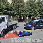 Pinerolo: moto contro camioncino in corso Torino, lievi ferite per il biker