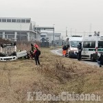 Volvera: esce di strada e cappotta, un altro incidente sulla Sp141