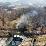Barge: incendio in un bosco a frazione Ripoira, vigili del fuoco e carabinieri forestali al lavoro