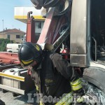 Pinerolo: camion in fiamme nell'area di servizio di via Carmagnola