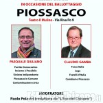 Piossasco: questa sera al Mulino il &quot;faccia a faccia&quot; tra Giuliano e Gamba