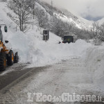 Pragelato: Sr 23 del Sestriere interrotta da una slavina a Soucheres Basses