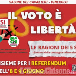 Pinerolo: al Salone dei Cavalieri le ragioni dei Sì per il Referendum dell'8 e 9 giugno