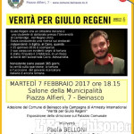 Beinasco, striscione sul municipio: &quot;Verità per Giulio Regeni&quot;