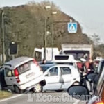 Rivalta: scontro tra auto in strada san Luigi, un ferito