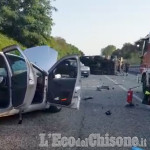 Rivalta: maxi incidente al Dojrone, camion si ribalta sulla Sp175