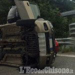 Roure: auto si ribalta nei pressi di Roreto, un ferito