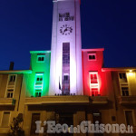 Coronavirus Covid-19: luce tricolore sul Municipio di Pinerolo, "restate a casa"