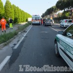 Vinovo: furgone urta un&#039;auto e invade la pista ciclabile, una donna in ospedale